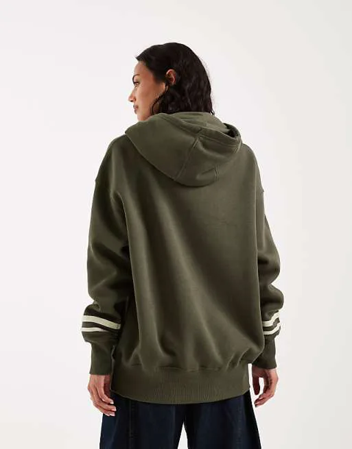 Худи оверсайз из флиса цвета хаки Nike Varsity Phoenix Fleece — фото 4