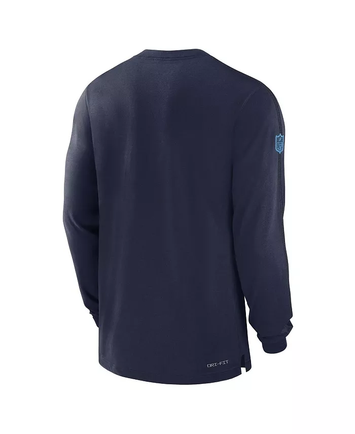 Мужская синяя футболка с длинным рукавом Tennessee Titans Sideline Player Performance Nike — фото 2