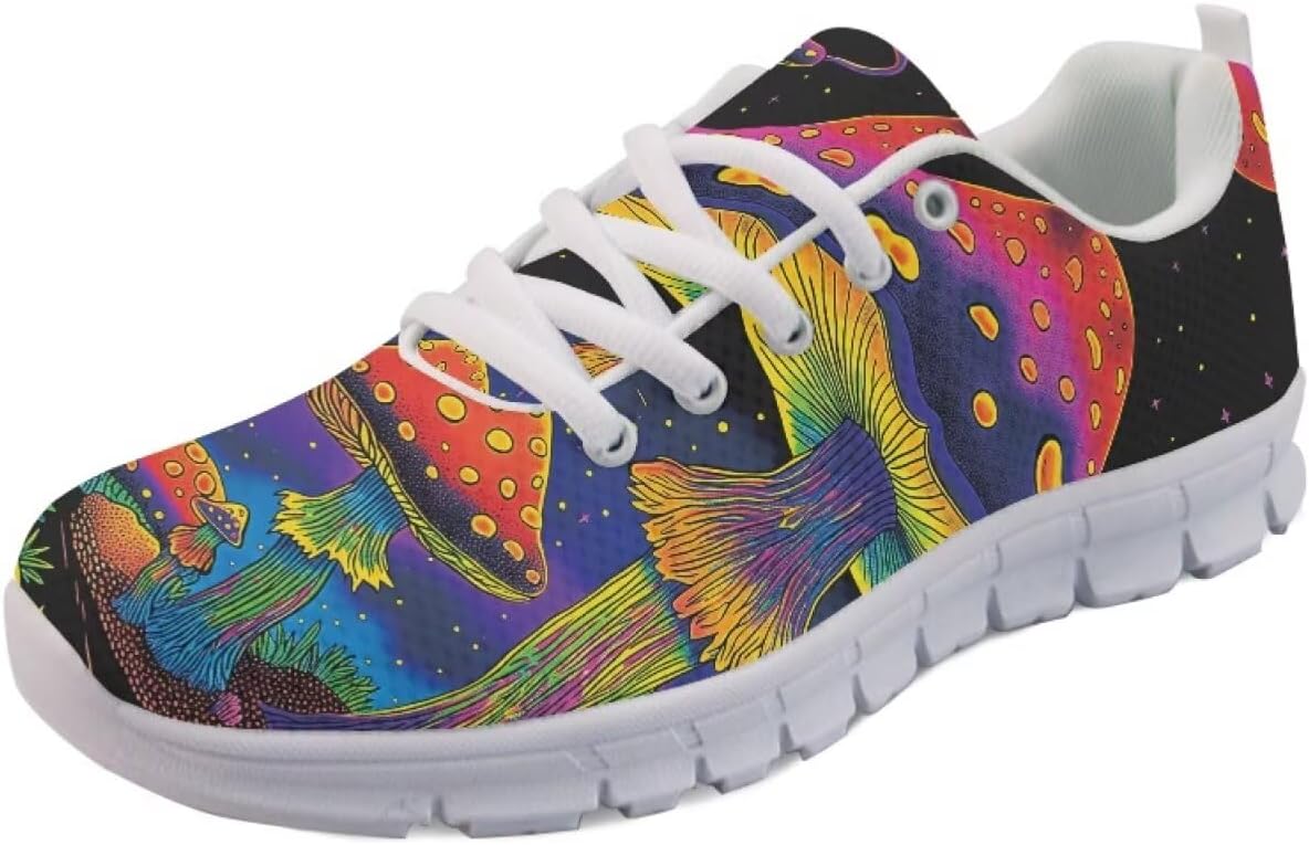 

Женские кроссовки с мягкой подошвой для спорта, фитнеса, путешествий, работы, прогулок и тенниса Getelinseng, Rainbow Mushroom