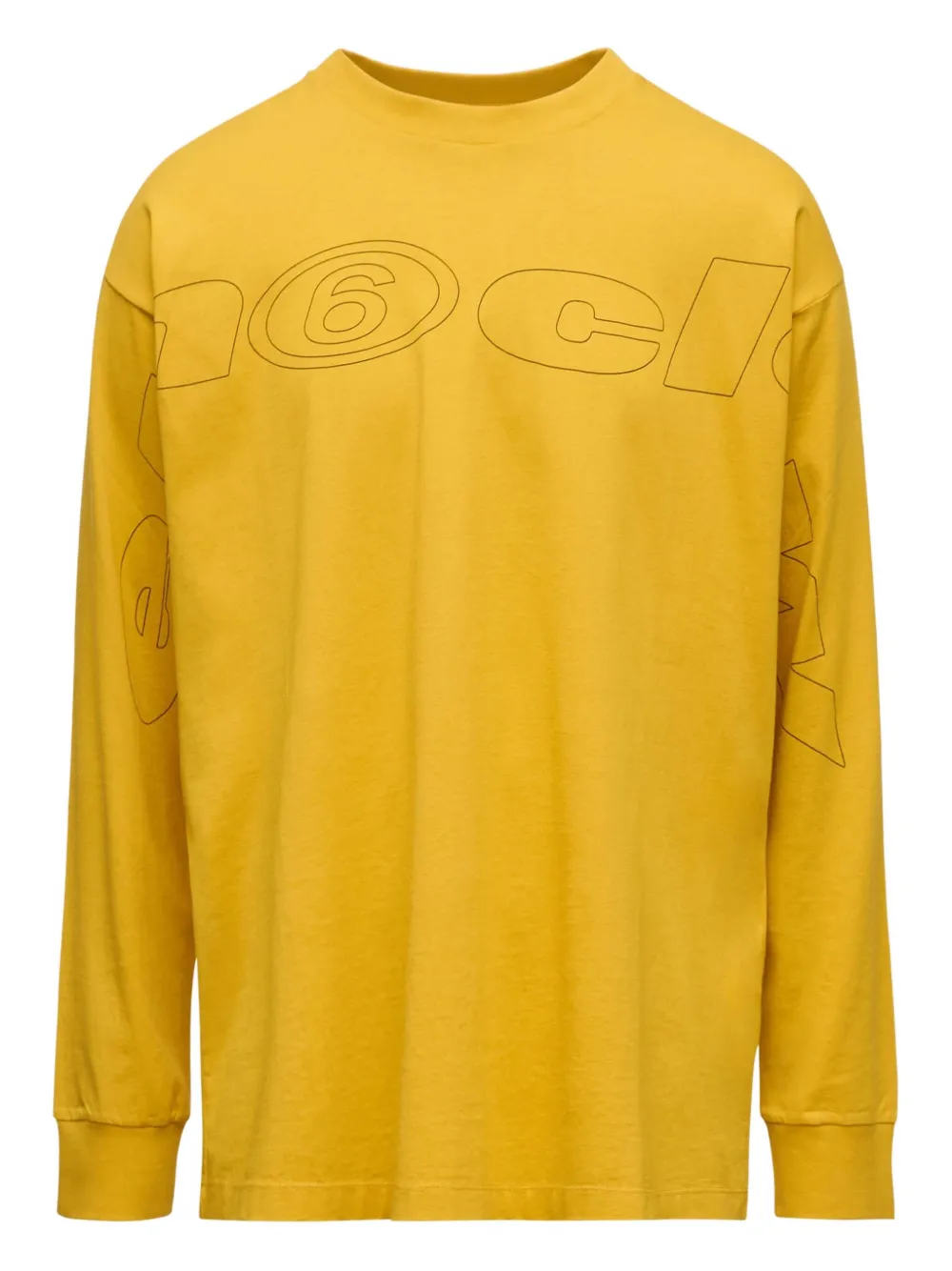 

Футболка с длинными рукавами и графичным принтом Mm6 Maison Margiela, желтый
