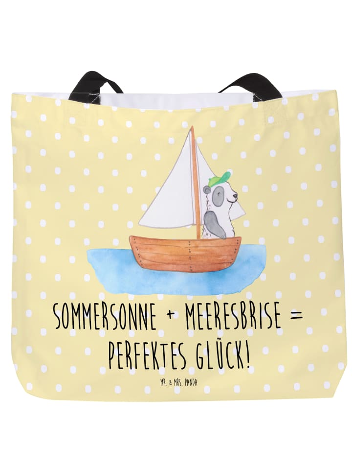 

Mr. & Mrs. Panda Летняя дорожная сумка для отдыха на море с надписью пастельно-желтого цвета