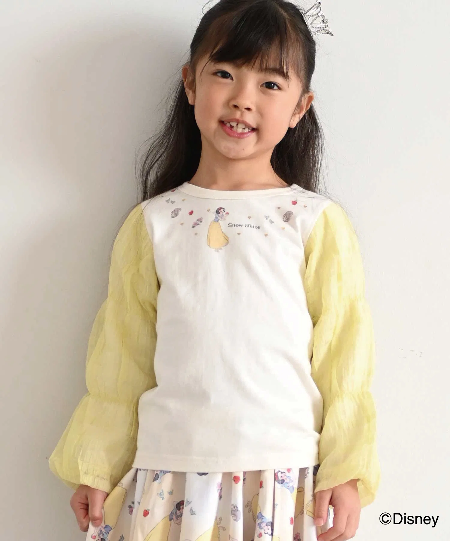 Детская футболка Si・Shu・Non с принтом принцессы Дисней и прозрачными рукавами