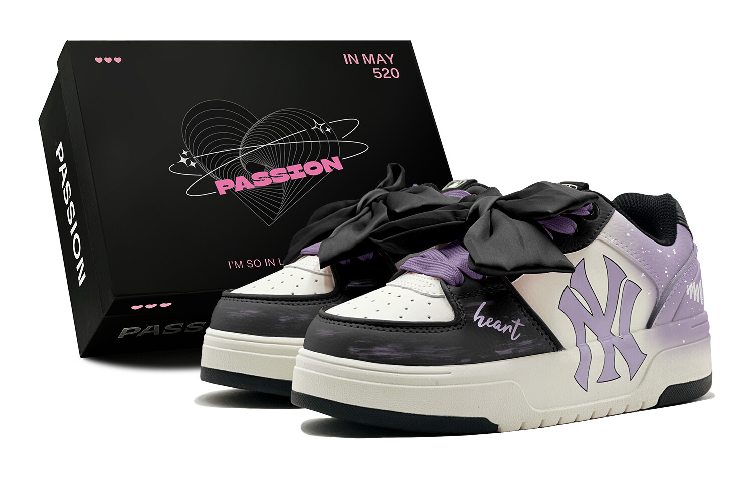 

Кроссовки MLB Chunky Liner Skateboarding Shoes Unisex Low-top Purple, черный