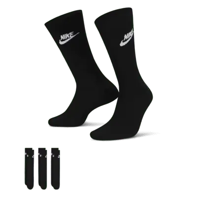 

Носки Nike Sportswear Everyday Essential Crew (3 шт), черный/белый