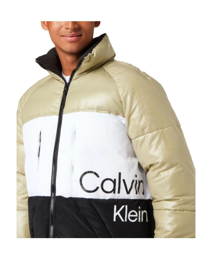 Пуховая куртка с цветовыми блоками Calvin Klein, белый — фото 2