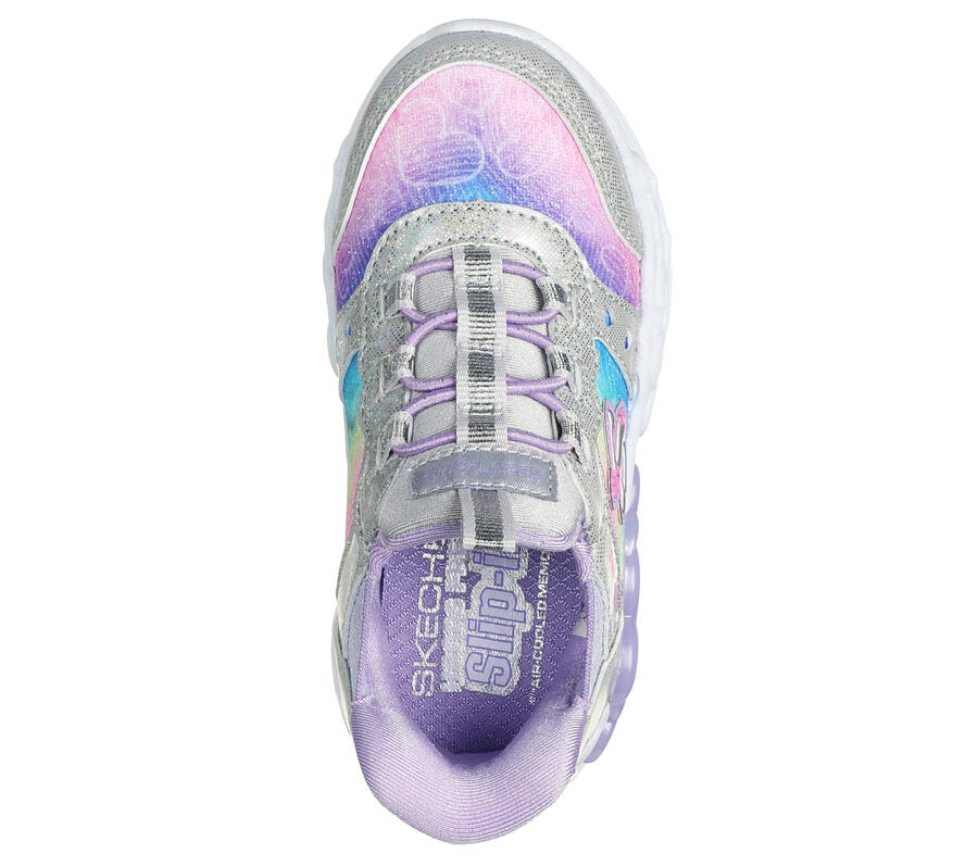 SKECHERS Детские кроссовки INFINITE HEART LIGHTS ETERNAL SHIMMER, серебристые/разноцветные — фото 2