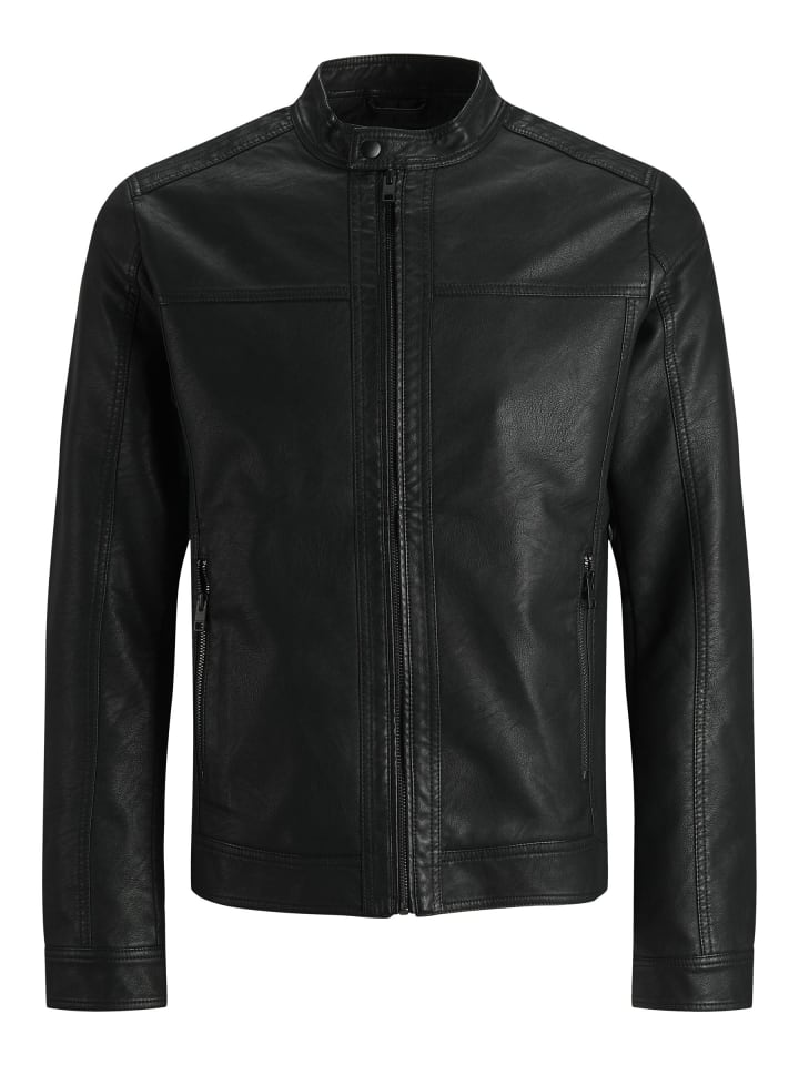

Кожаная куртка Jack & Jones, черный