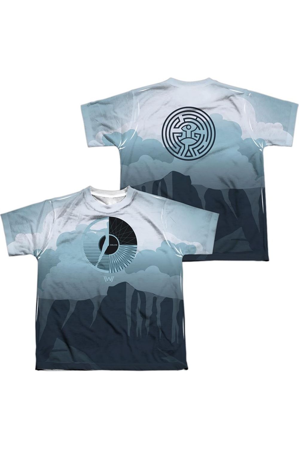 

Детская футболка с коротким рукавом из полиэстера с принтом «Вестворлд» (спереди/сзади) Пейзажи Gildan, мультиколор