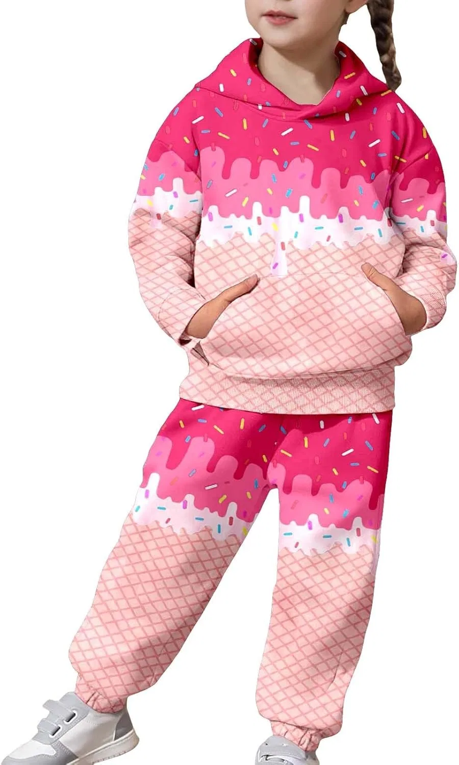 Детский спортивный костюм Ice Cream Drip, 2 предмета, 12-pink