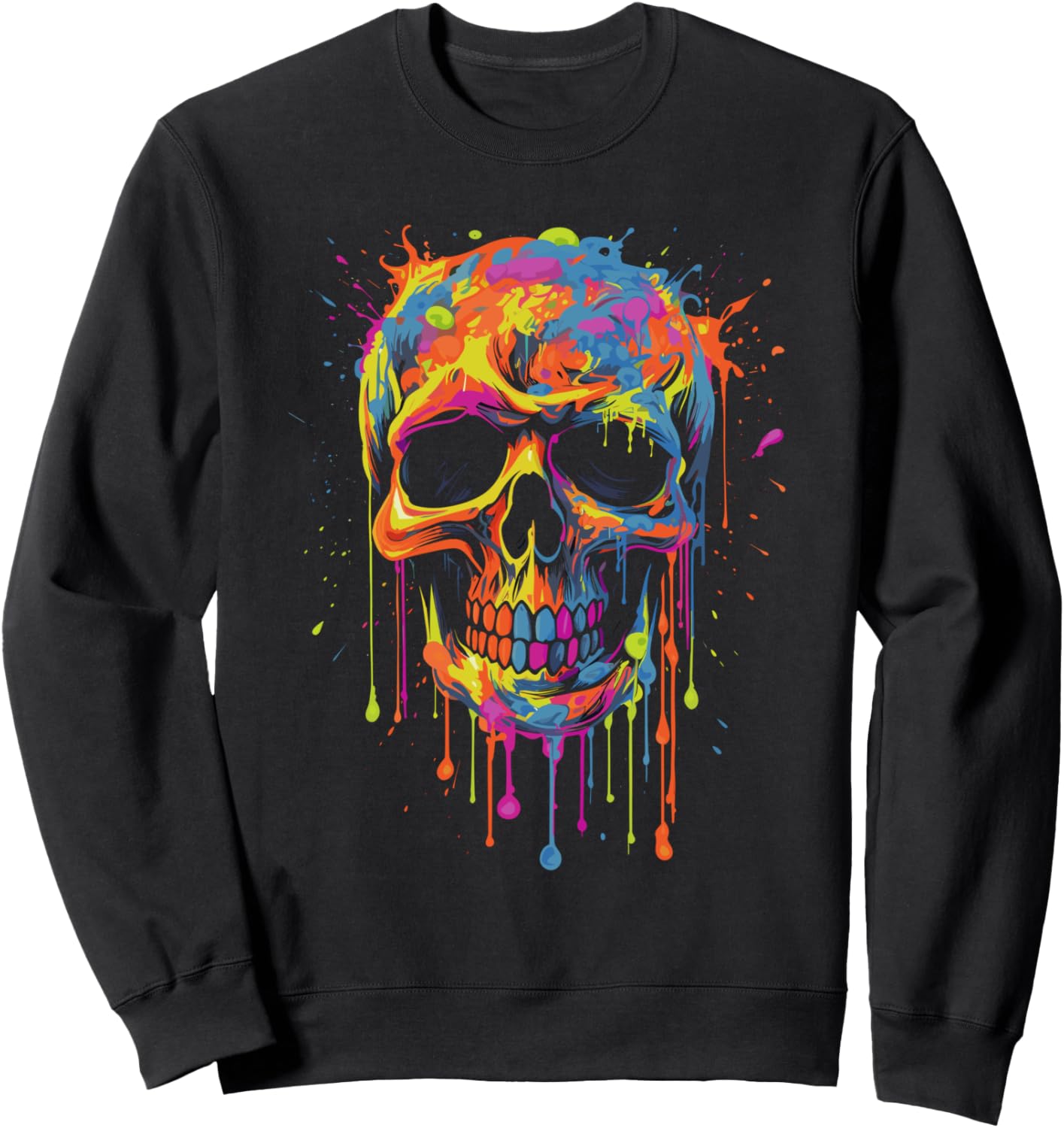 

Толстовка Skull Invader Colorful Skull Paint Splash Trippy Skeleton 10 Am Skull Invader, черный