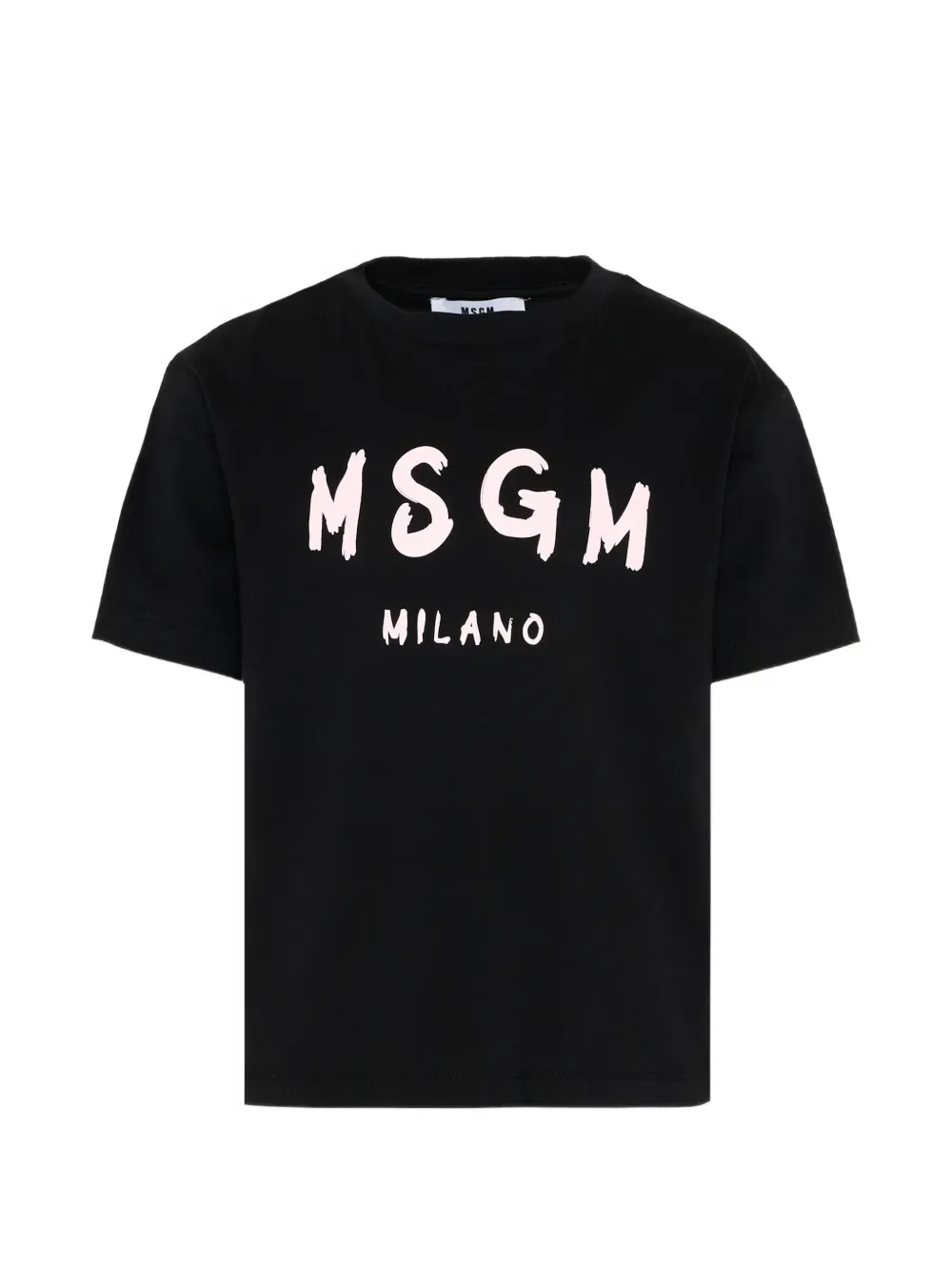 Футболка с логотипом на груди MSGM Kids, черный