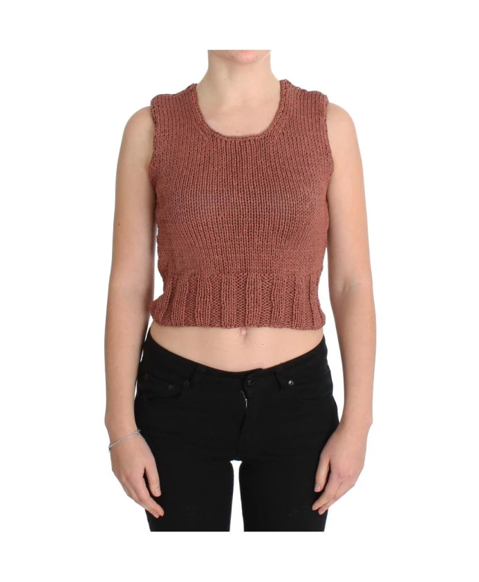 

Красный вязаный укороченный свитер Pink Memories, красный