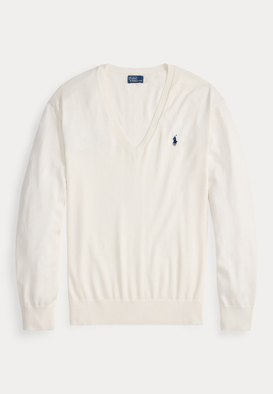 Джемпер Polo Ralph Lauren COTTON V-NECK SWEATER, Collection Cream/Off-White — фото 4