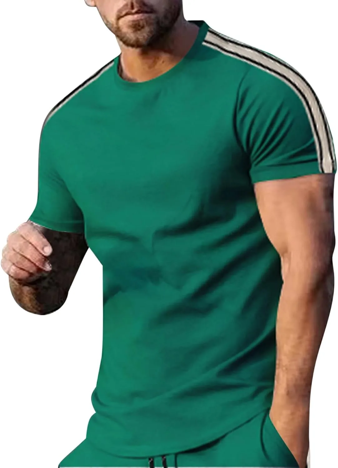 

Мужская футболка с боковыми полосками, короткий рукав, летняя Sdeycui