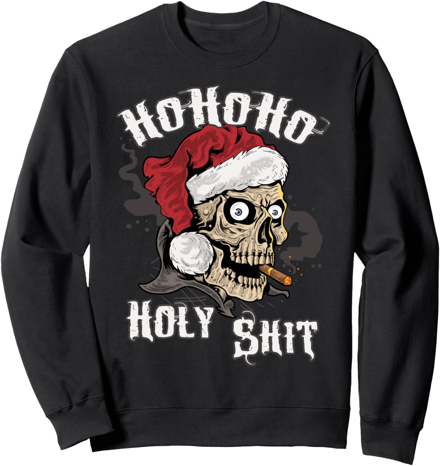 

Kurisumasu Zugaikotsu Sukeruton Rokka Santakurosu Okurimono Толстовка Christmas Skull Rocker Death Skeleton Santa Claus, черный