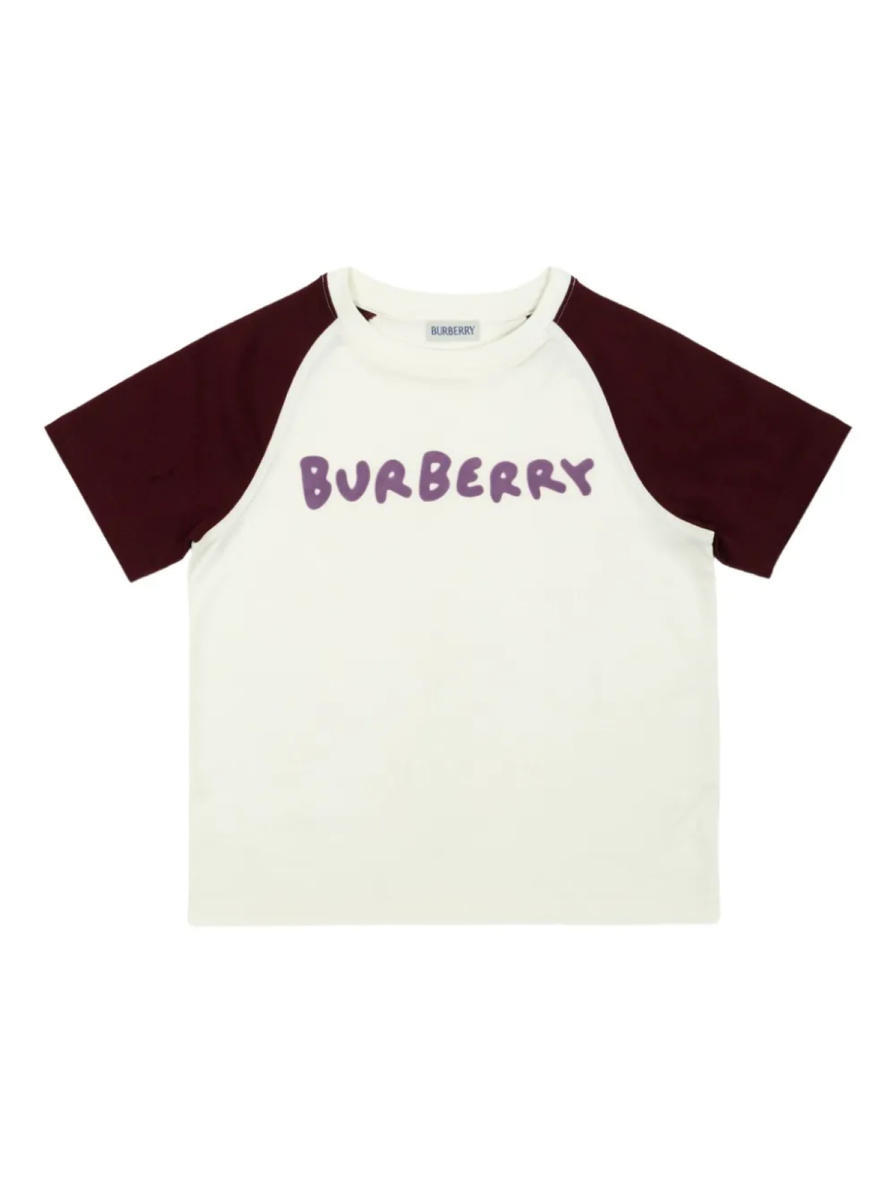 

Футболка с логотипом и рукавами реглан Burberry Kids, белый