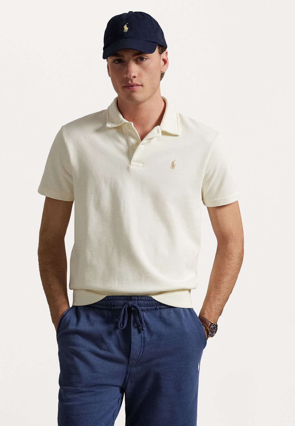 

Рубашка поло LOOPBACK FLEECE POLO-COLLAR SWEATSHIRT Polo Ralph Lauren, темно-синий