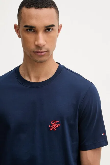 Футболка хлопковая SUMMER Tommy Hilfiger, синий — фото 4