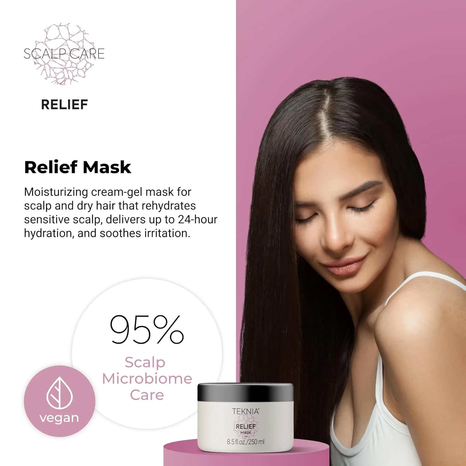 Гель-маска для ухода за кожей головы LAKMÉ Teknia Scalp Care Relief Hydra Cream Gel Mask, для сухой кожи головы, 8,5 жидких унций. — фото 2