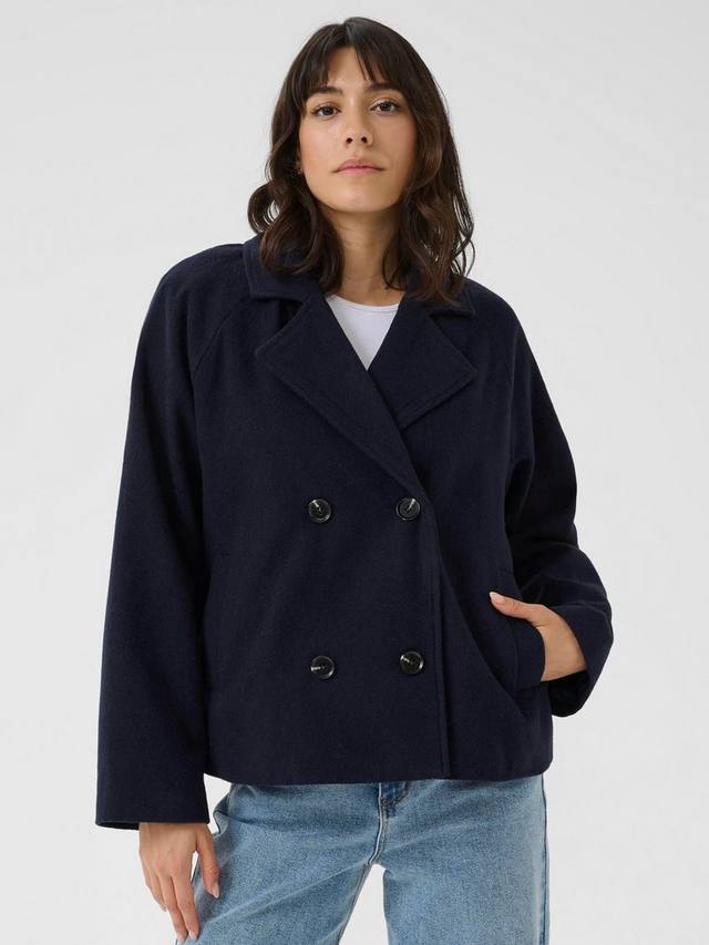 

Фэнни шерстяное пальто с длинными рукавами и воротником KAFFE