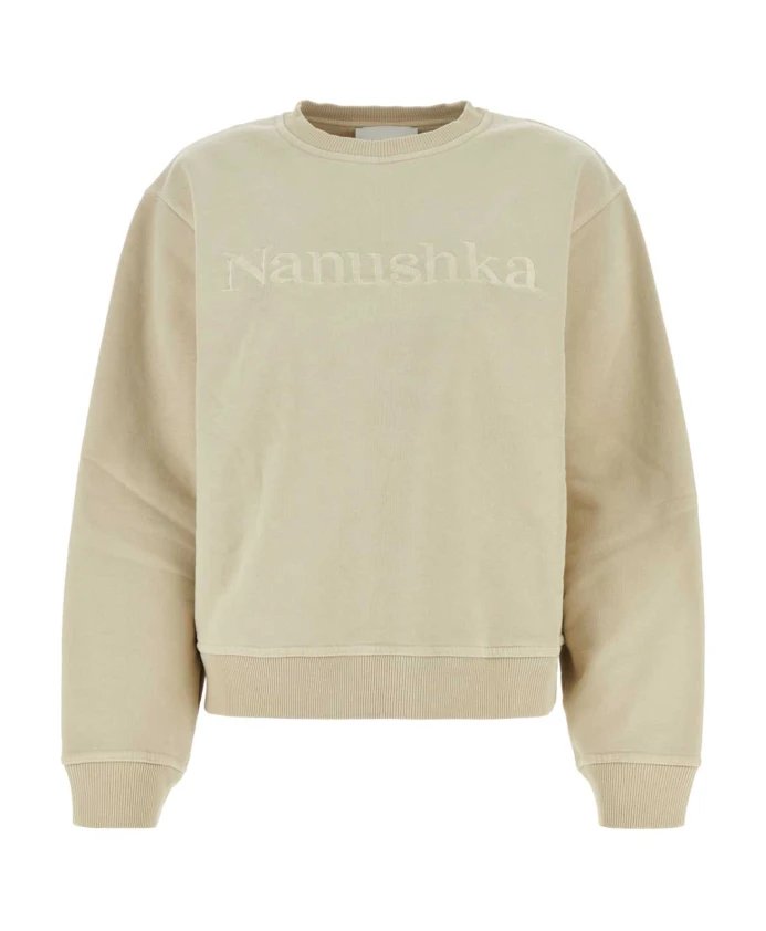 

Хлопковая толстовка песочного цвета Nanushka, бежевый