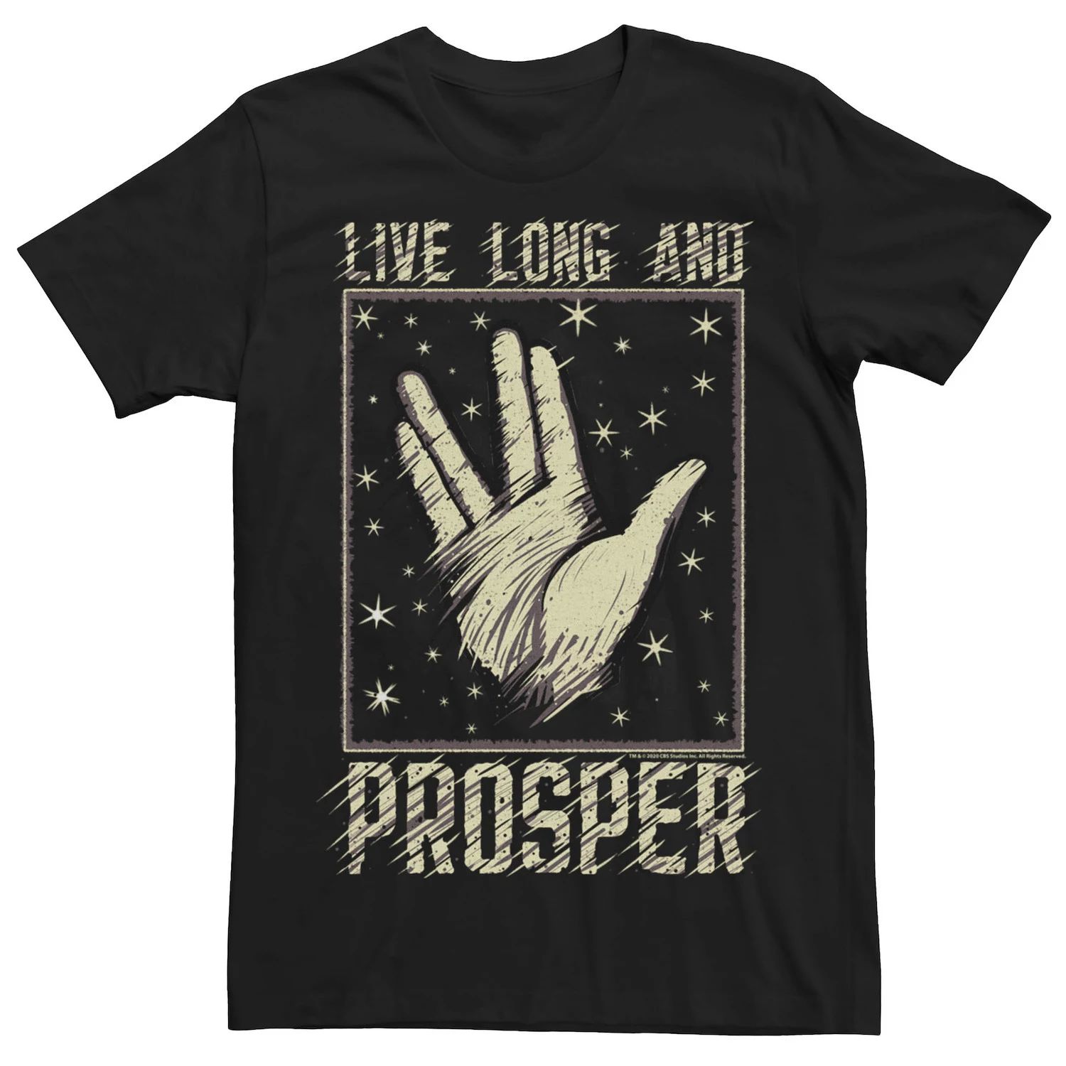 

Мужская футболка с рисунком Star Trek: The Original Series Live Long and Prosper Licensed Character