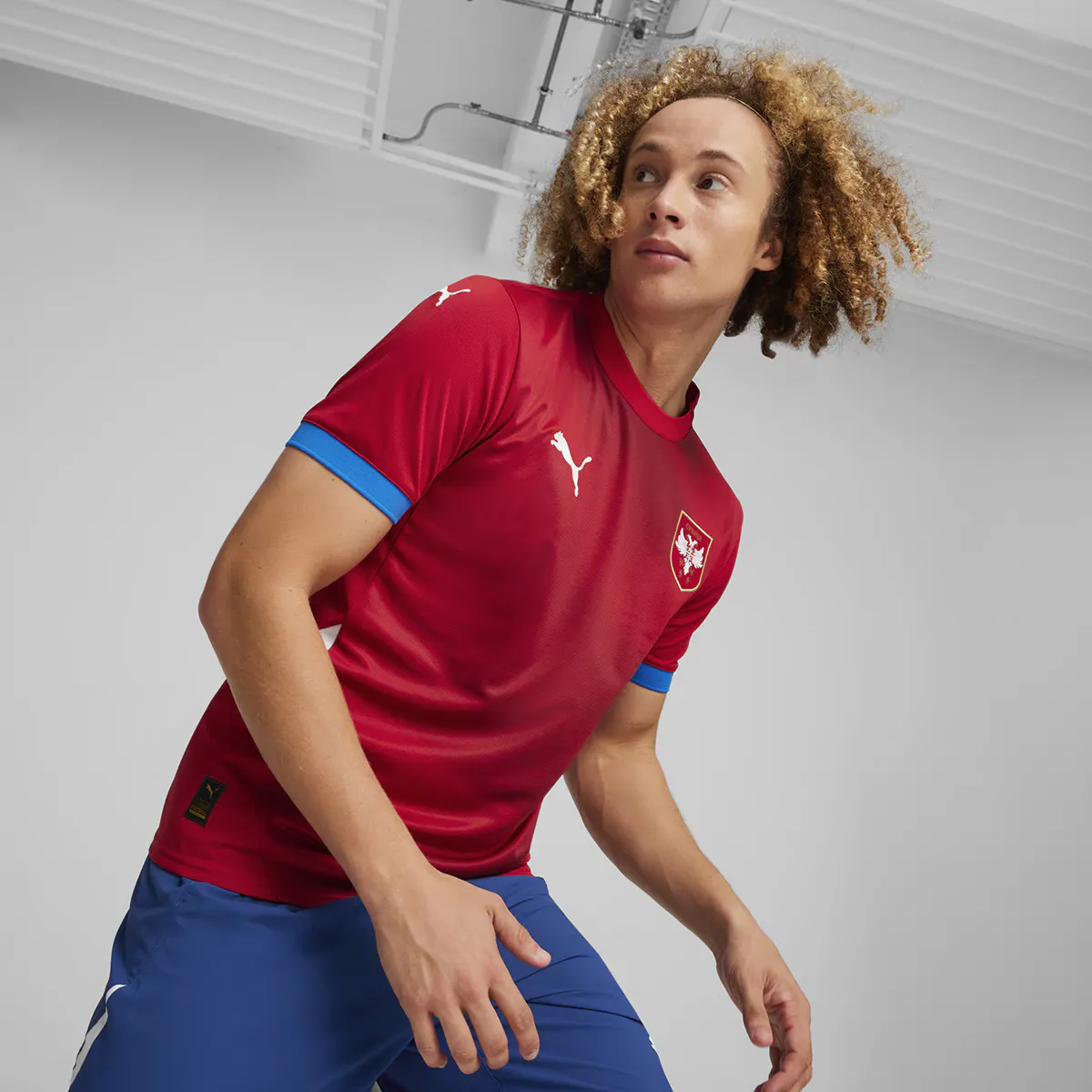 

Мужская домашняя футболка-реплика Сербия FSS 2024 Puma, красный