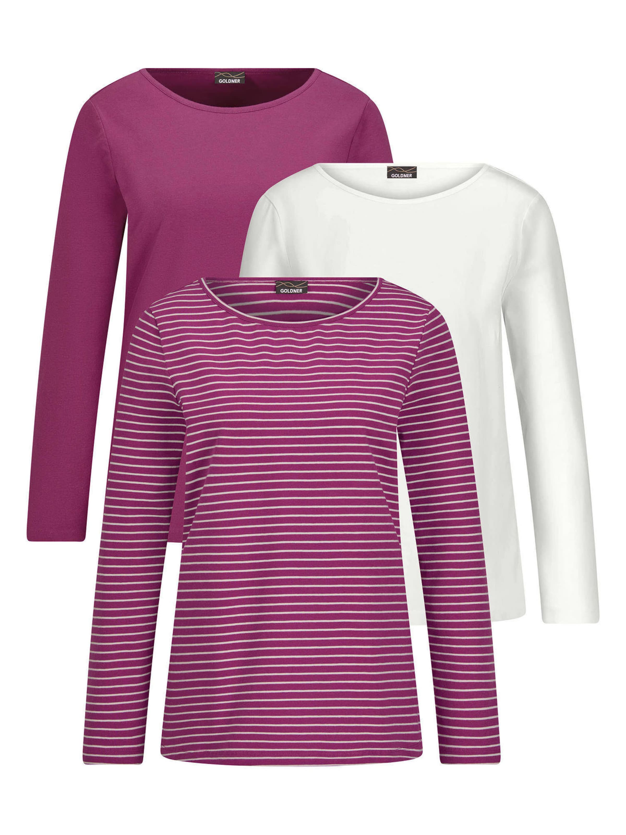 

Goldner Лонгслив в темно-розовом, белом