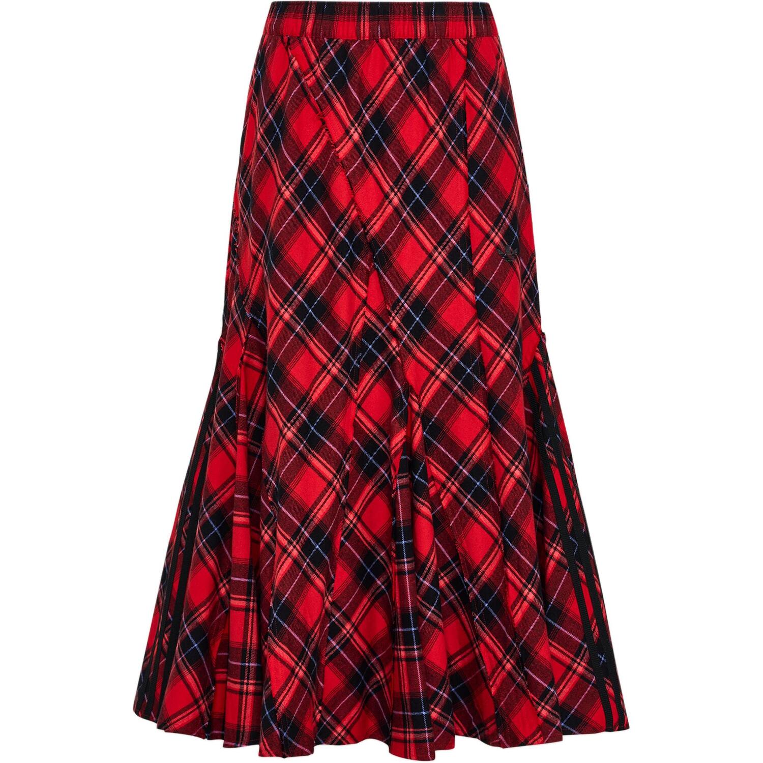 

Юбка CHECK SKIRT Casual Long Adidas Originals, preppy красный