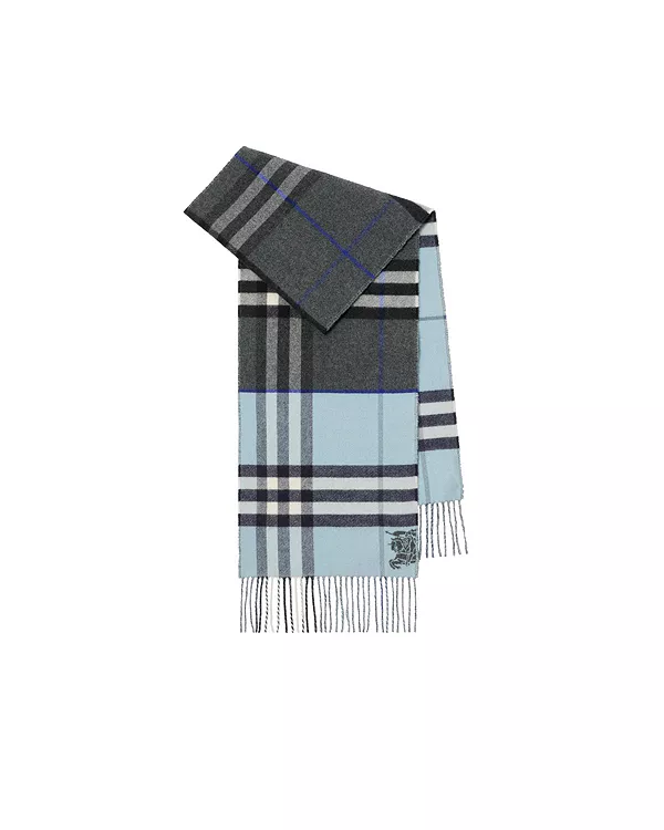 

Кашемировый шарф с контрастной клеткой Burberry, серый