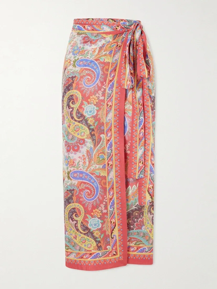 Накидка из вуали с узором пейсли Etro, бордовый