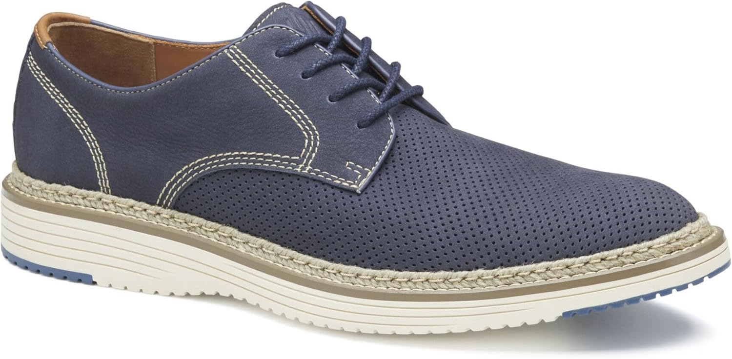 

Мужские повседневные туфли на шнуровке Johnston Murphy Upton с перфорацией и простым носком Johnston & Murphy, Navy Nubuck