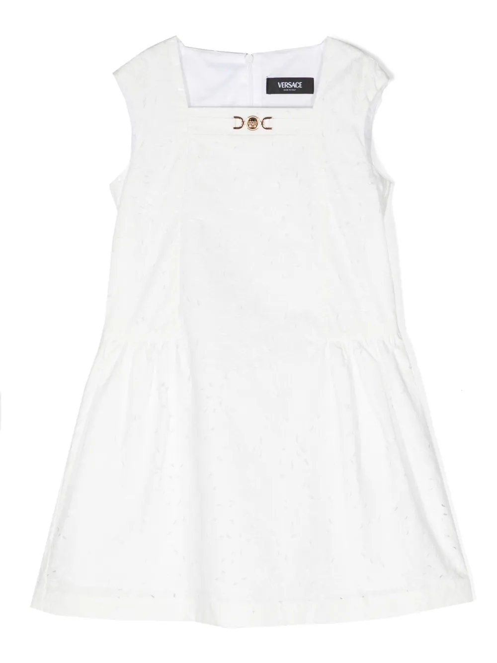

Платье с вырезами и принтом Barocco Versace Kids, белый