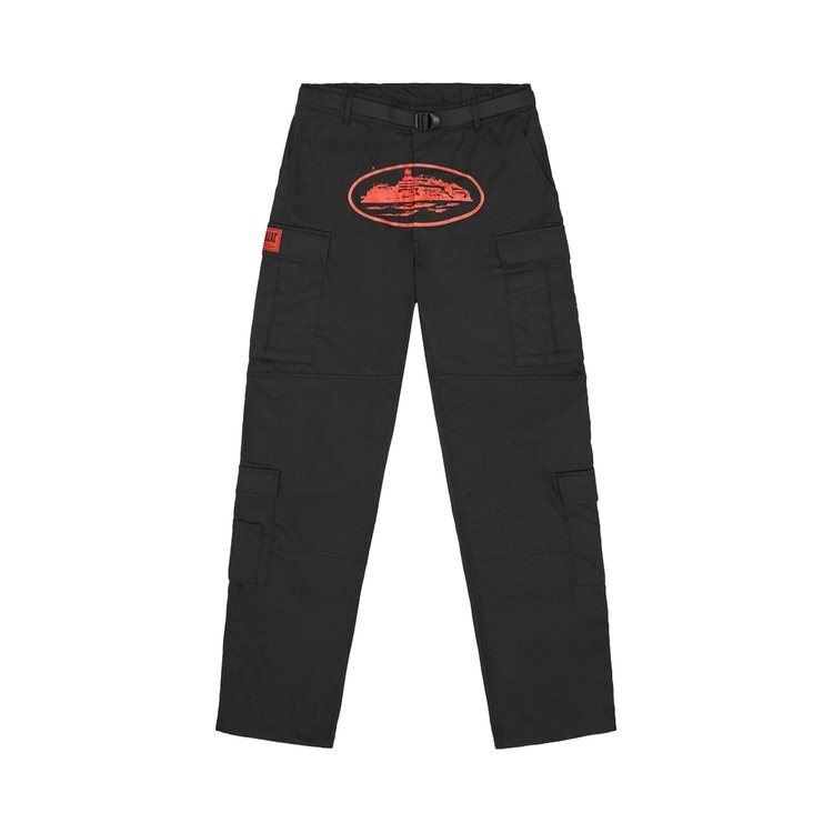 

Брюки Corteiz Guerillaz* Cargos, цвет Black/Red