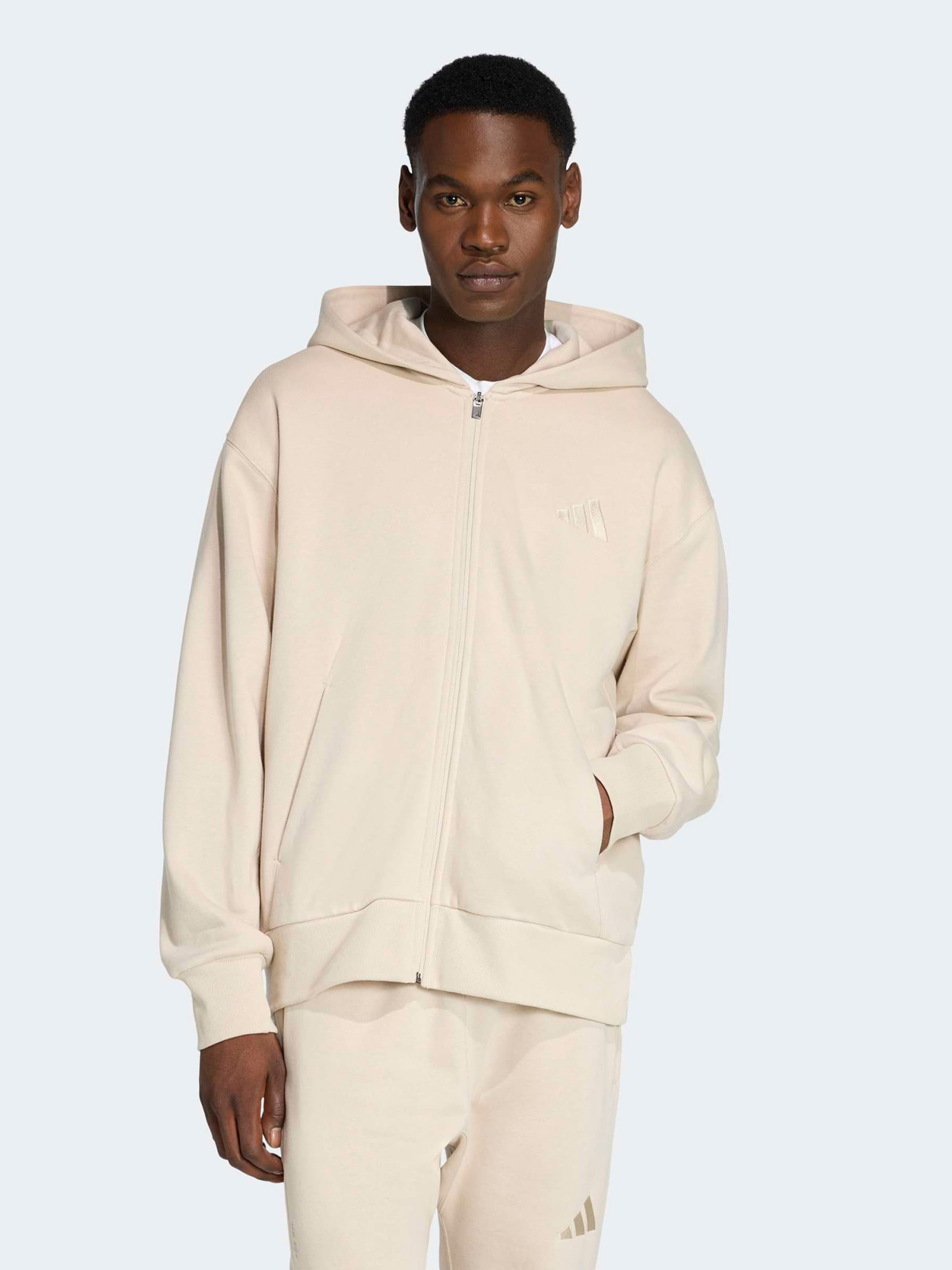 Adidas Sportswear Спортивный худи на молнии 'A SZN' в бежевом цвете — фото 2
