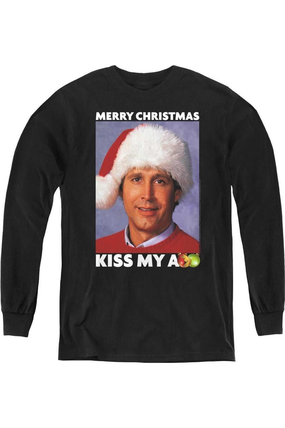 

Футболка с длинным рукавом "Рождественские каникулы" Merry Kiss Youth Gildan, черный