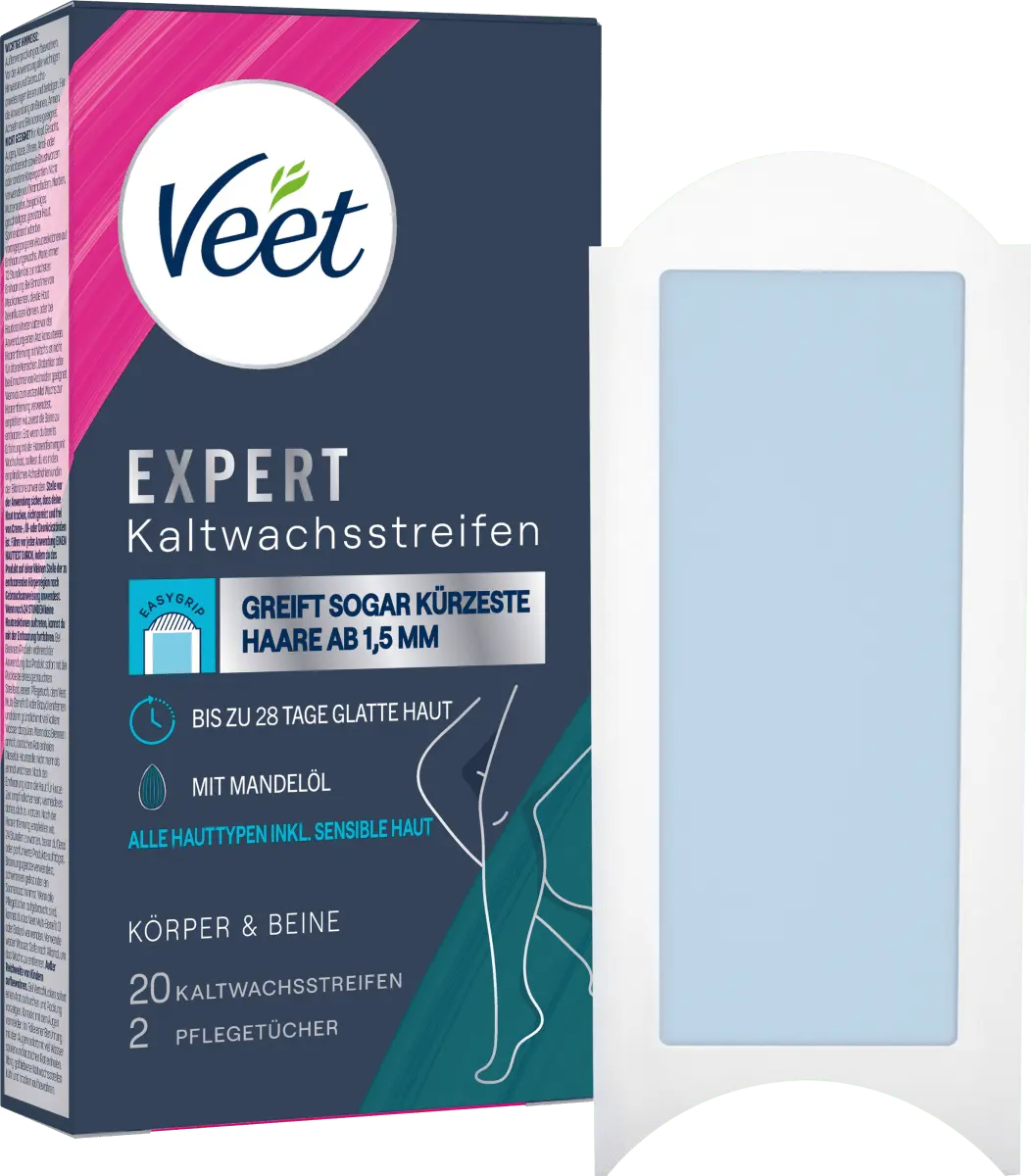 

Холодные восковые полоски для тела и усилителя Ножки 20шт. Veet