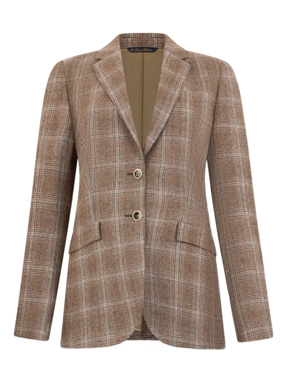 

Блейзер из девственной шерсти в клетку Brooks Brothers, коричневый