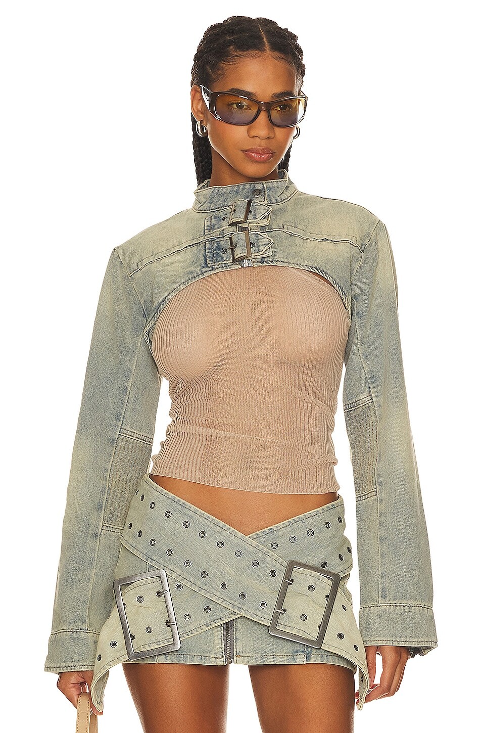 

Куртка Jaded London Assassin Ultra Cropped, цвет Blue Denim