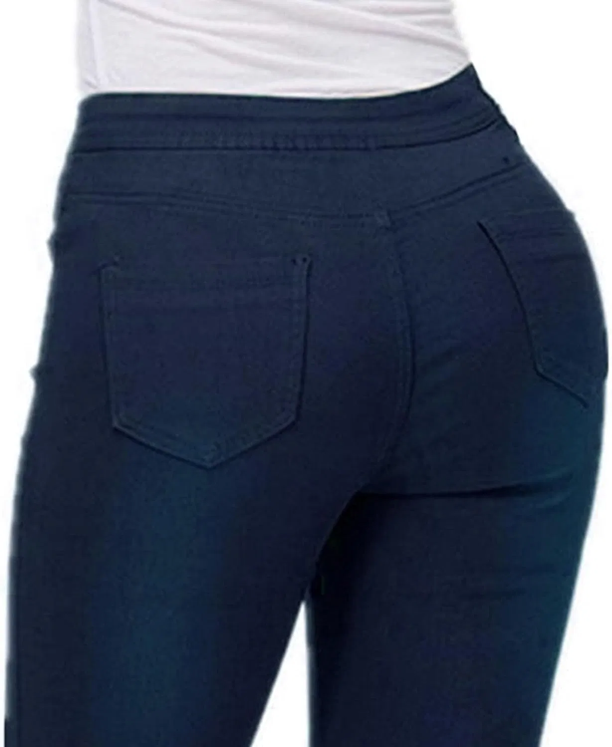 Леггинсы джинсовые High Waist, бренд не указан, белые — фото 4