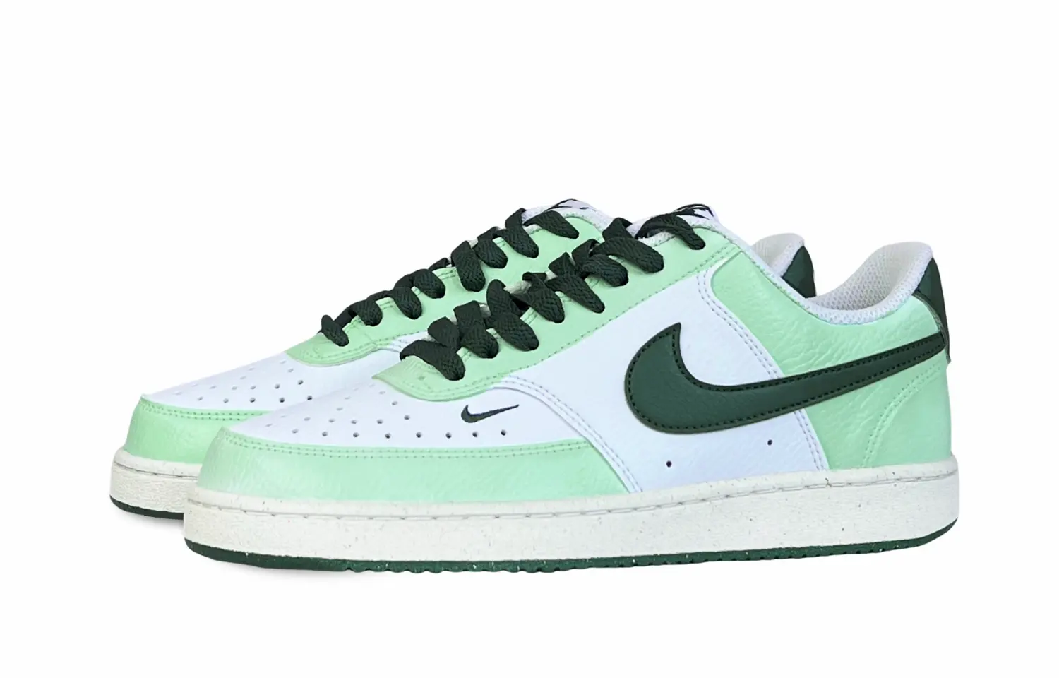 

Кроссовки Nike Court Vision 1 Skateboarding Shoes Women's Low-top Green, белый