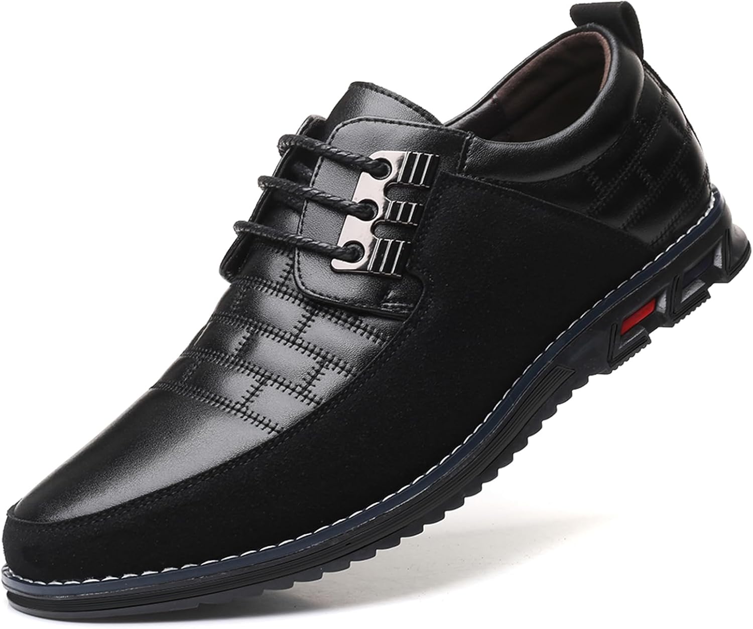 

Мужские кожаные ортопедические туфли Recyphi Oxford Derby, повседневные кроссовки, формальные деловые лоферы, удобная обувь для прогулок и вождения, черный