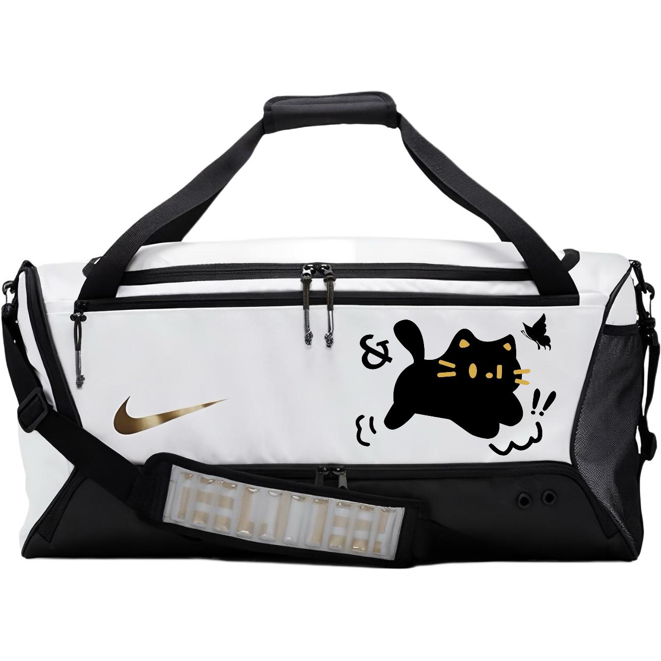 

Nike Тканевая дорожная сумка унисекс переливающаяся черно-белая, Kitten Butterfly