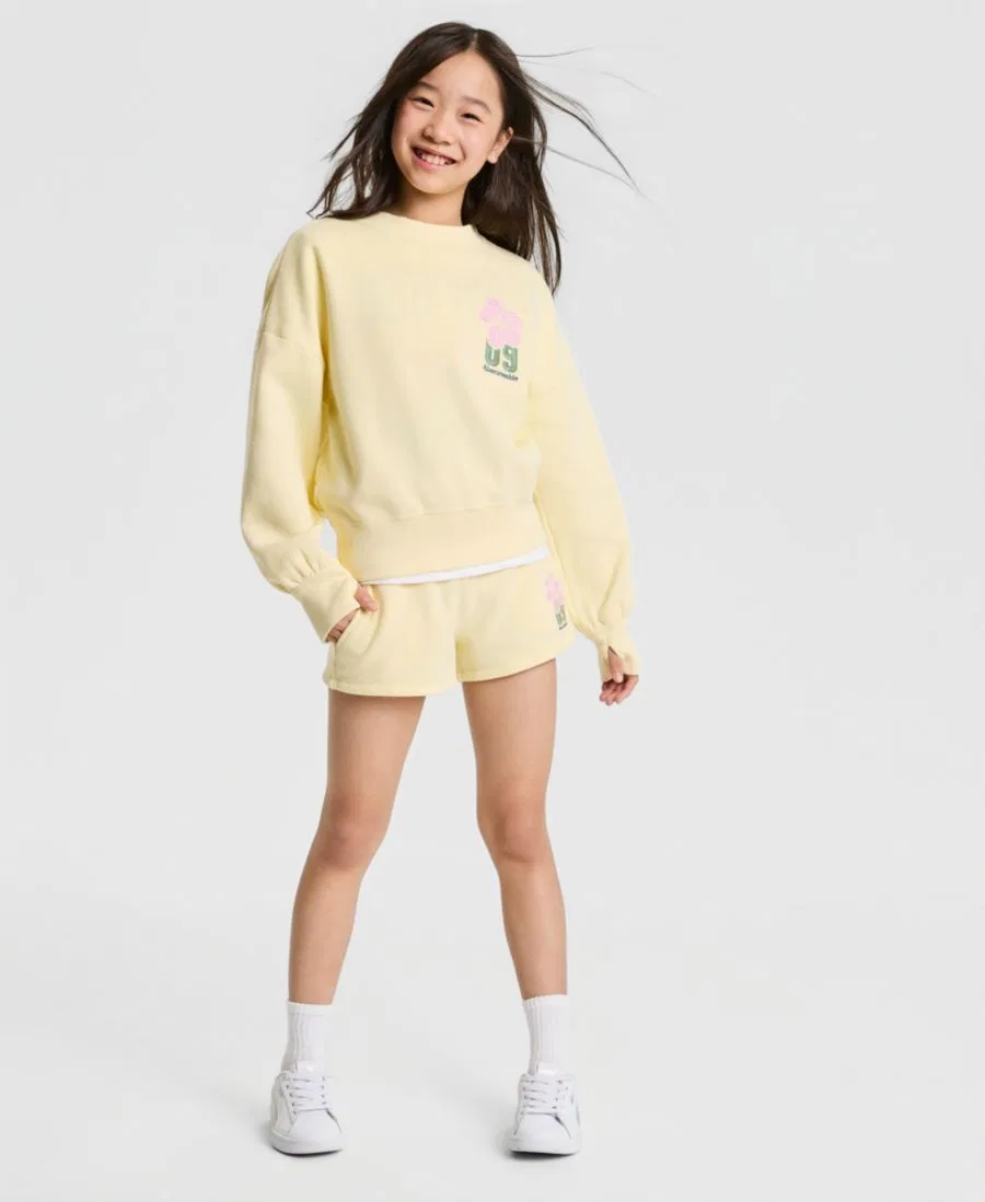 Шорты для девочек с эластичным поясом Abercrombie Kids, желтый — фото 2