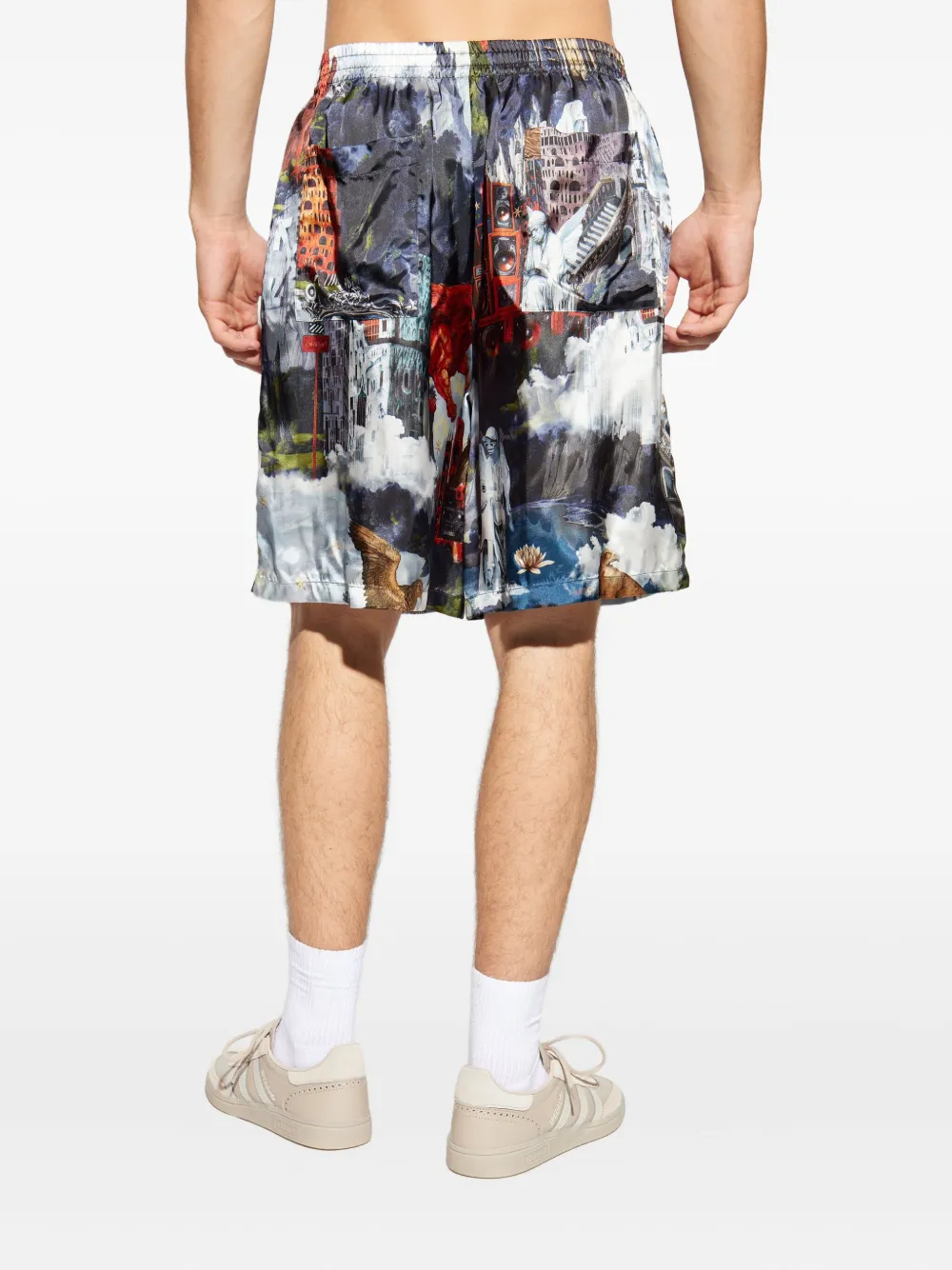 Шорты с графическим принтом и кулиской Off-White, синий — фото 4