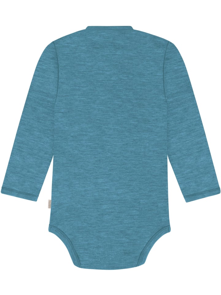 Normani Outdoor Sports Детский боди из шерсти мериноса, боди с длинными рукавами и запахом, синего цвета — фото 2