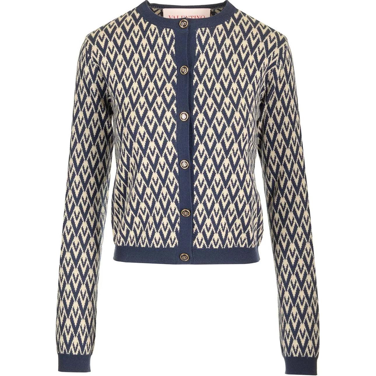 

Кардиган Toute La V с жаккардовым узором и пуговицами Valentino, синий