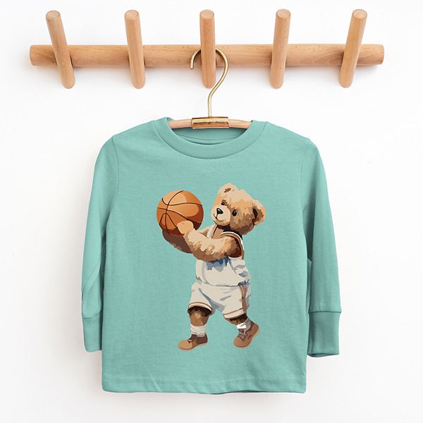 Футболка с медведем в баскетбольной тематике для молодежи The Juniper Shop, Black — фото 2