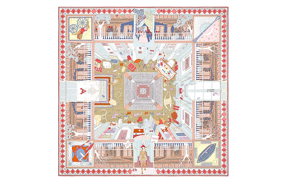 

HERMES Шарф Objets De Curiosite Silk Scarf Women's Multicolor