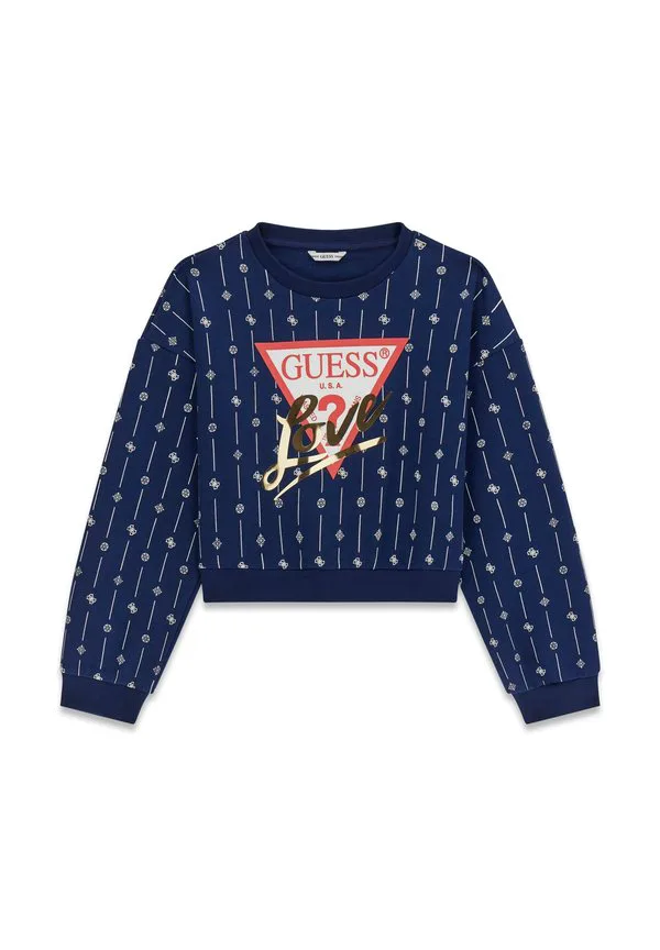 Толстовка с логотипом mit aufgedrucktem Guess, Mehrfarbig/Grundton Blau